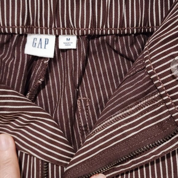 Women's Gap Stripe Pattern Pants Size Medium Burgundy Trendy Casual Academia NWT - Picture 6 of 13